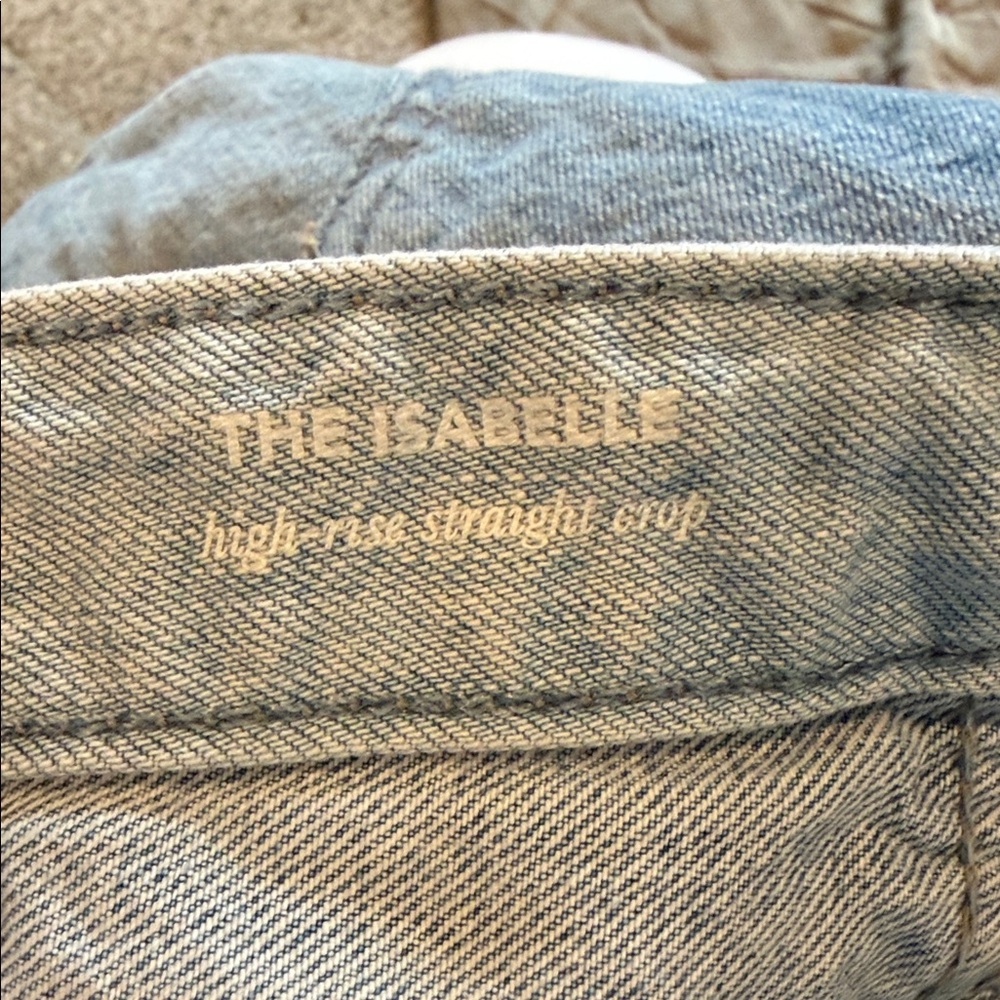 Ag Patchwork Two-Tone Light Blue Straight Jeans - image 6